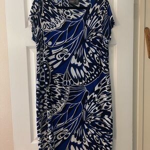 Blue and Black Butterfly Print Fabric